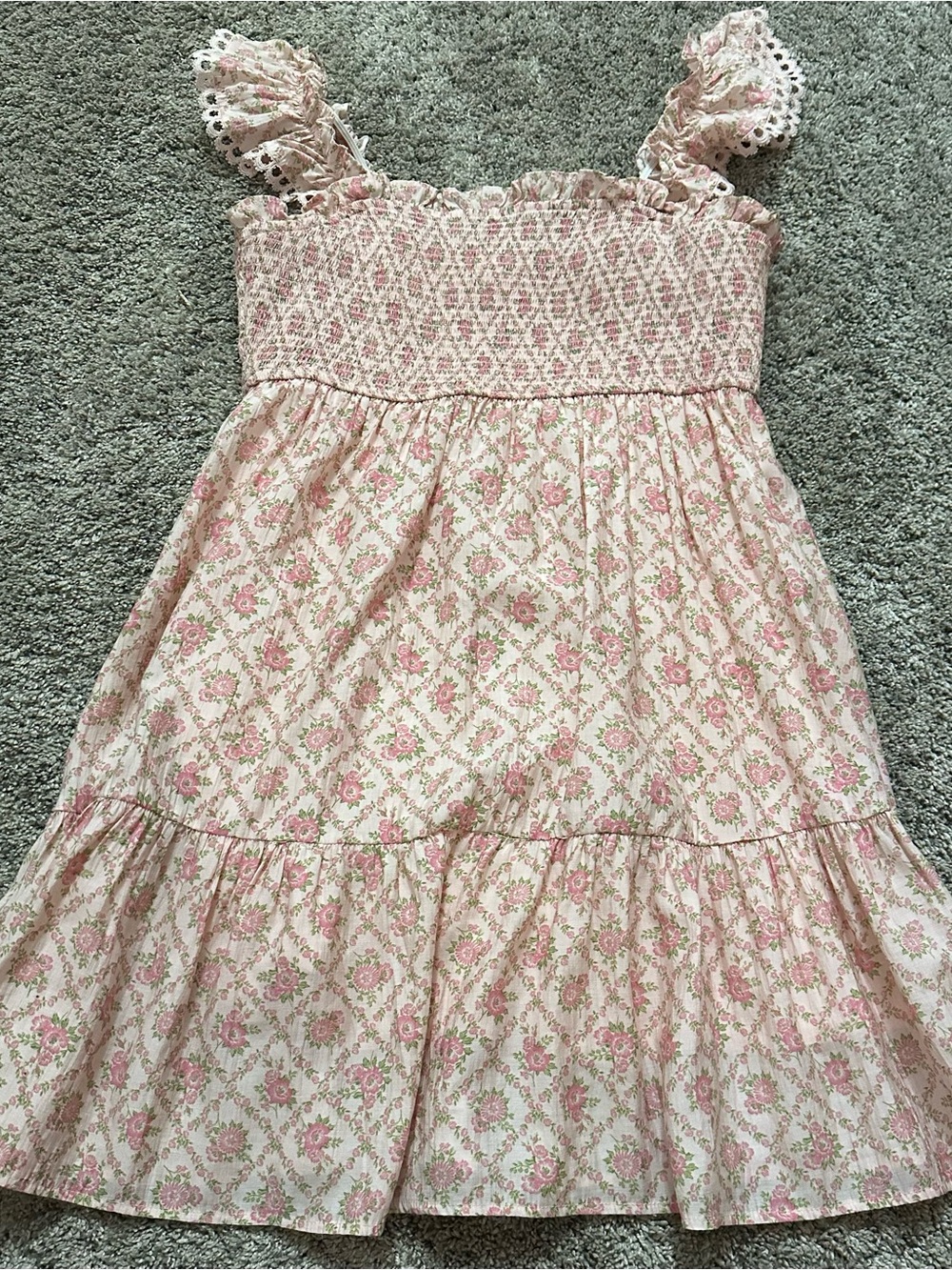 Blu Pepper Pink Floral Smocked Sundress for women